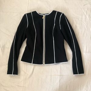 Calvin Klein Zip Front Piped Moto Blazer